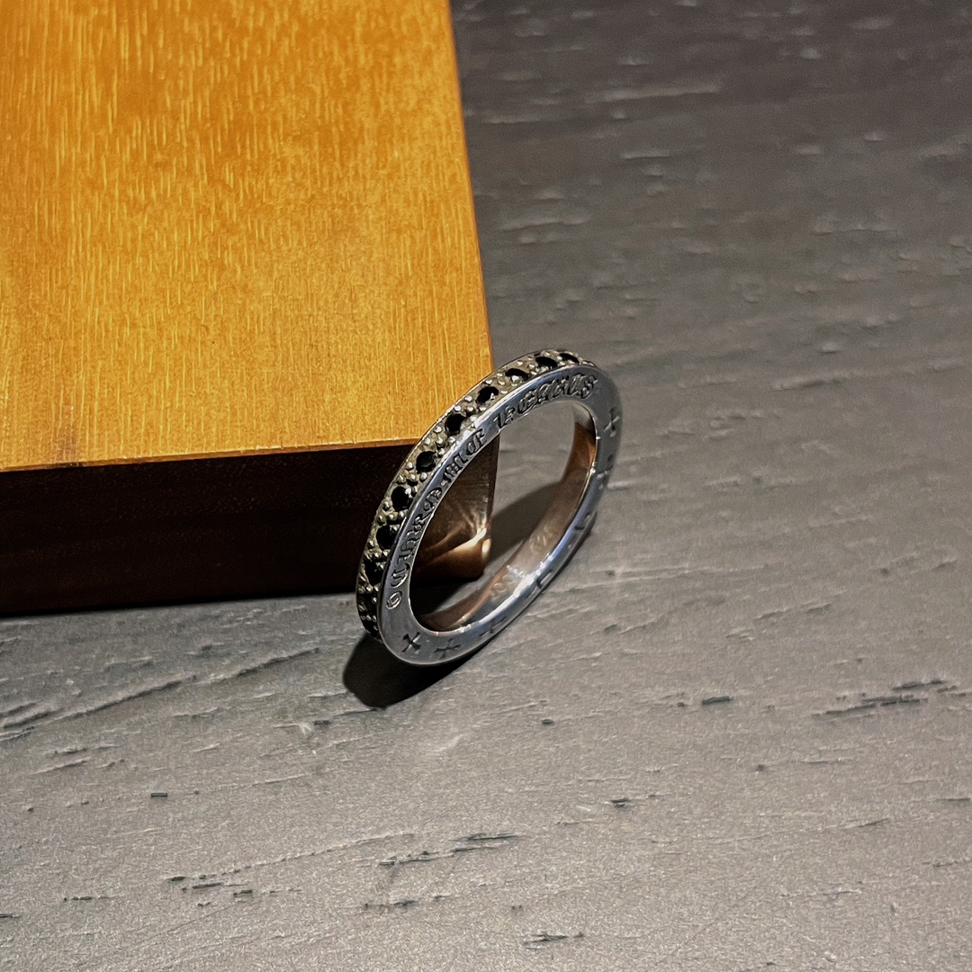 Chrome Hearts 3mm Black Diamond Band - Image 7