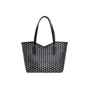 Moynat Canvas 1920 M-Lock Tote Bag with Leather Trim – Black & White
