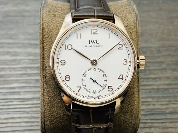 IWC Portuguese Automatic IW358306 Men's Watch 40.4mm White Dial 18ct Rose Gold Case Leather Strap - Image 2