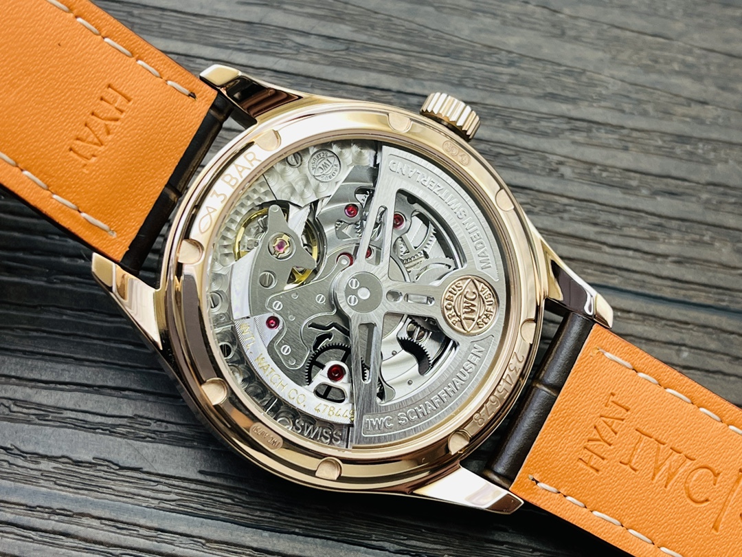 IWC Portuguese Automatic IW358306 Men's Watch 40.4mm White Dial 18ct Rose Gold Case Leather Strap - Image 8