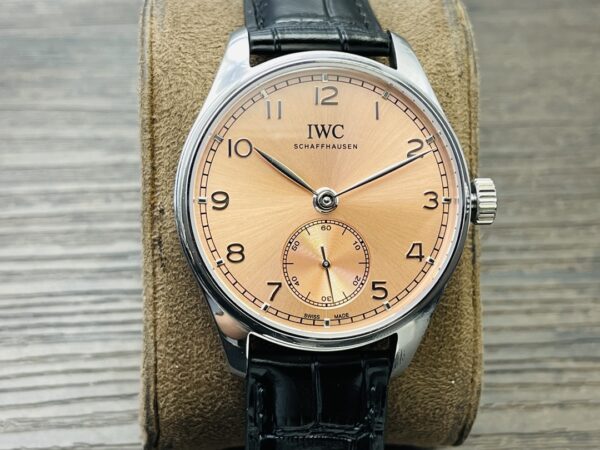 IWC Portuguese Automatic IW358313 Men's Watch 40.4mm Pink Dial Stainless Steel Case Leather Strap - Image 2