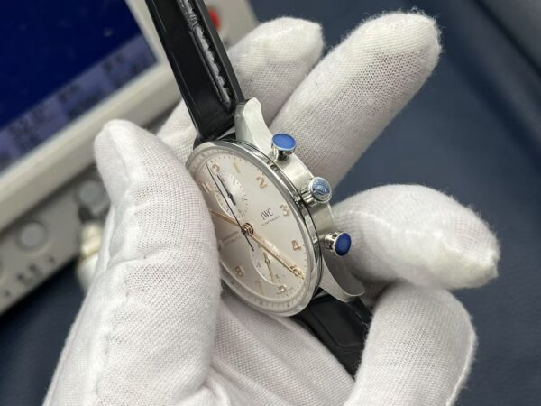 IWC Portuguese Chronograph 41mm White Dial Stainless Steel Case Leather Strap - Image 7