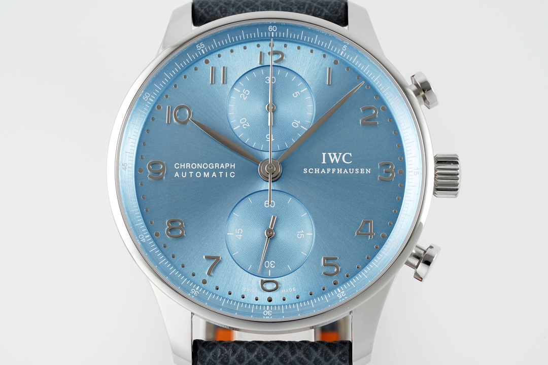 IWC Portuguese Automatic 41mm Blue Dial 18K White Gold Case Leather Strap - Image 2