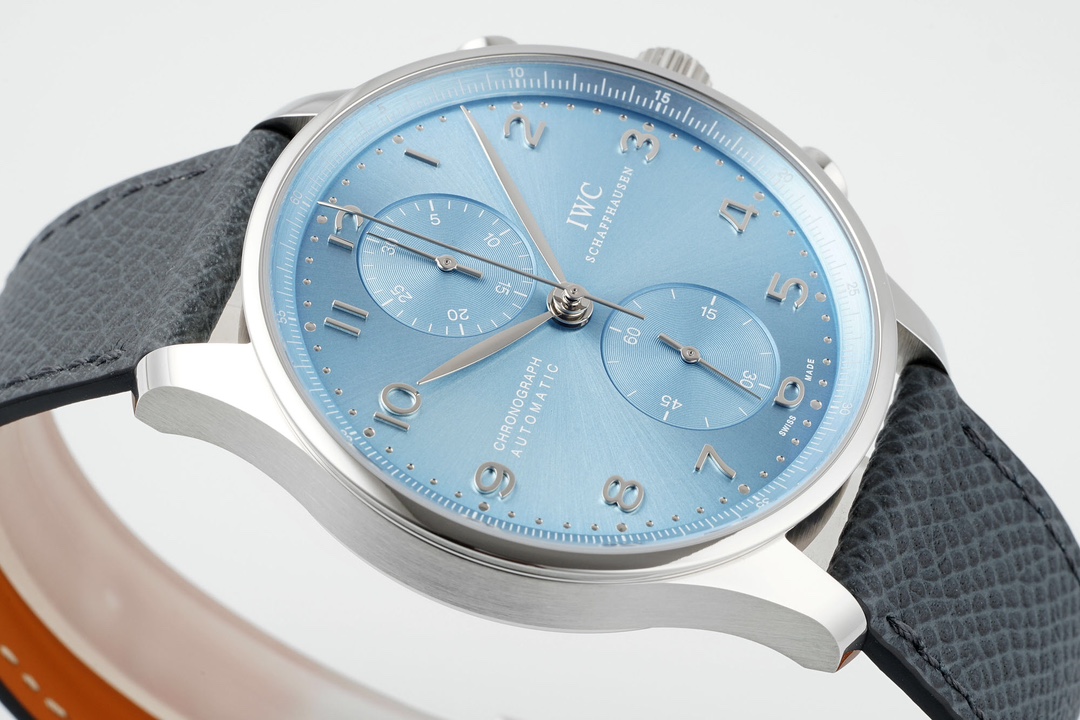 IWC Portuguese Automatic 41mm Blue Dial 18K White Gold Case Leather Strap - Image 5