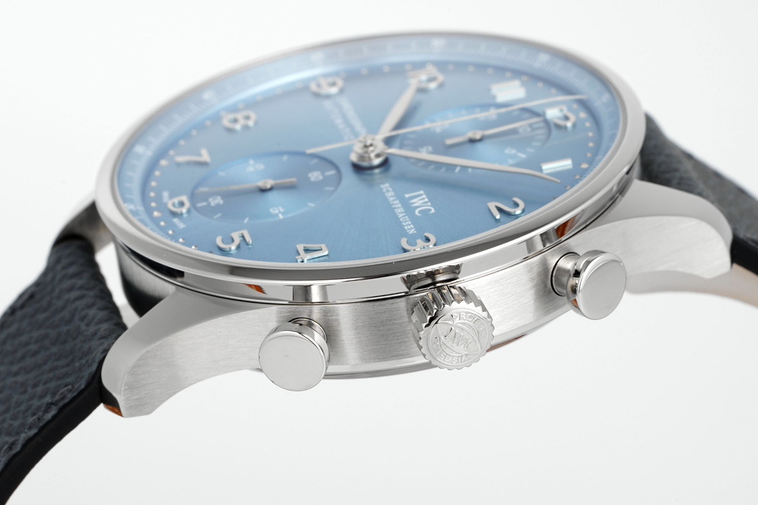 IWC Portuguese Automatic 41mm Blue Dial 18K White Gold Case Leather Strap - Image 6