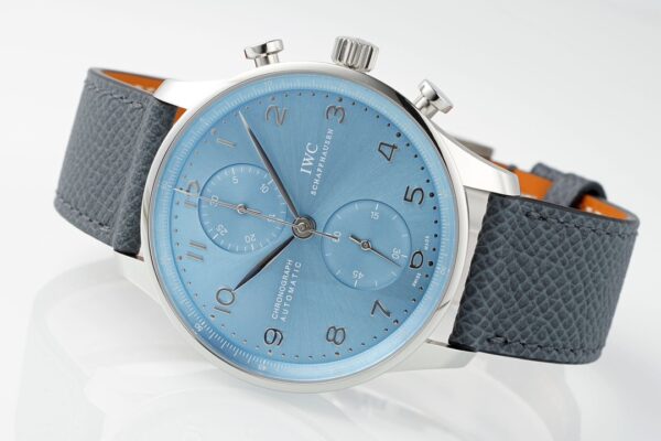 IWC Portuguese Automatic 41mm Blue Dial 18K White Gold Case Leather Strap - Image 7