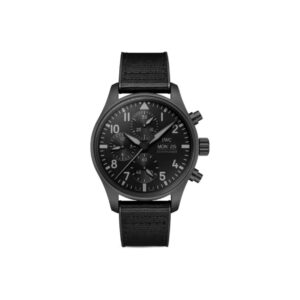 IWC Pilot’s Watch Chronograph Automatic Mechanical Movement Date Display Water Resistant Men’s Watch Swiss Watch 41mm Black Dial Titanium Ceramic Case Rubber Fabric Strap