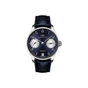 IWC Portuguese Automatic 42.3mm Blue Dial Stainless Steel Case Leather Strap