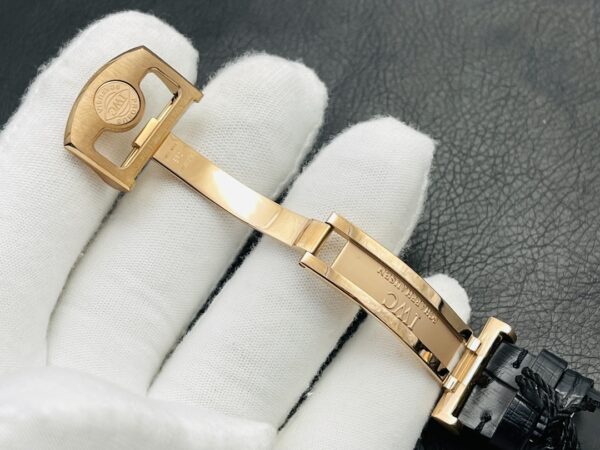 IWC Portuguese Automatic 42.3mm Grey Dial 18K Rose Gold Case Leather Strap - Image 9