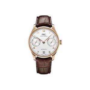IWC Portuguese Automatic 42.3mm White Dial 18K Red Gold Case Leather Strap