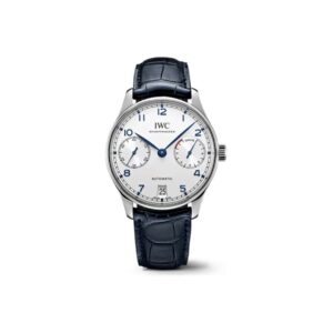 IWC Portuguese Automatic 42.3mm White Dial Stainless Steel Case Leather Strap