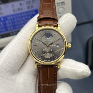 IWC Portofino Hand-Wound Moonphase 45mm Grey Dial 18K Red Gold Watch