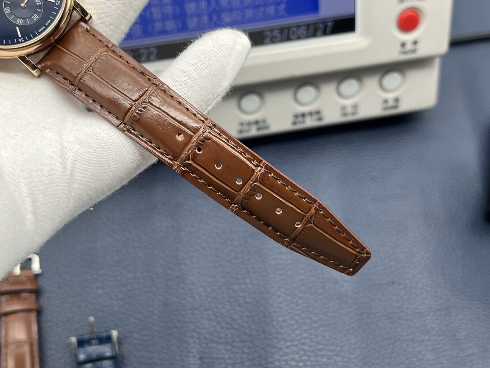 IWC Portofino Hand-Wound 8 Days 45mm Blue Dial 18K Rose Gold Watch - Image 8