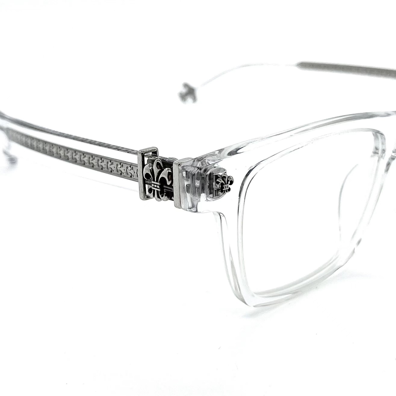 Chrome Hearts Scout Flower Clear Frame Glasses - Image 3
