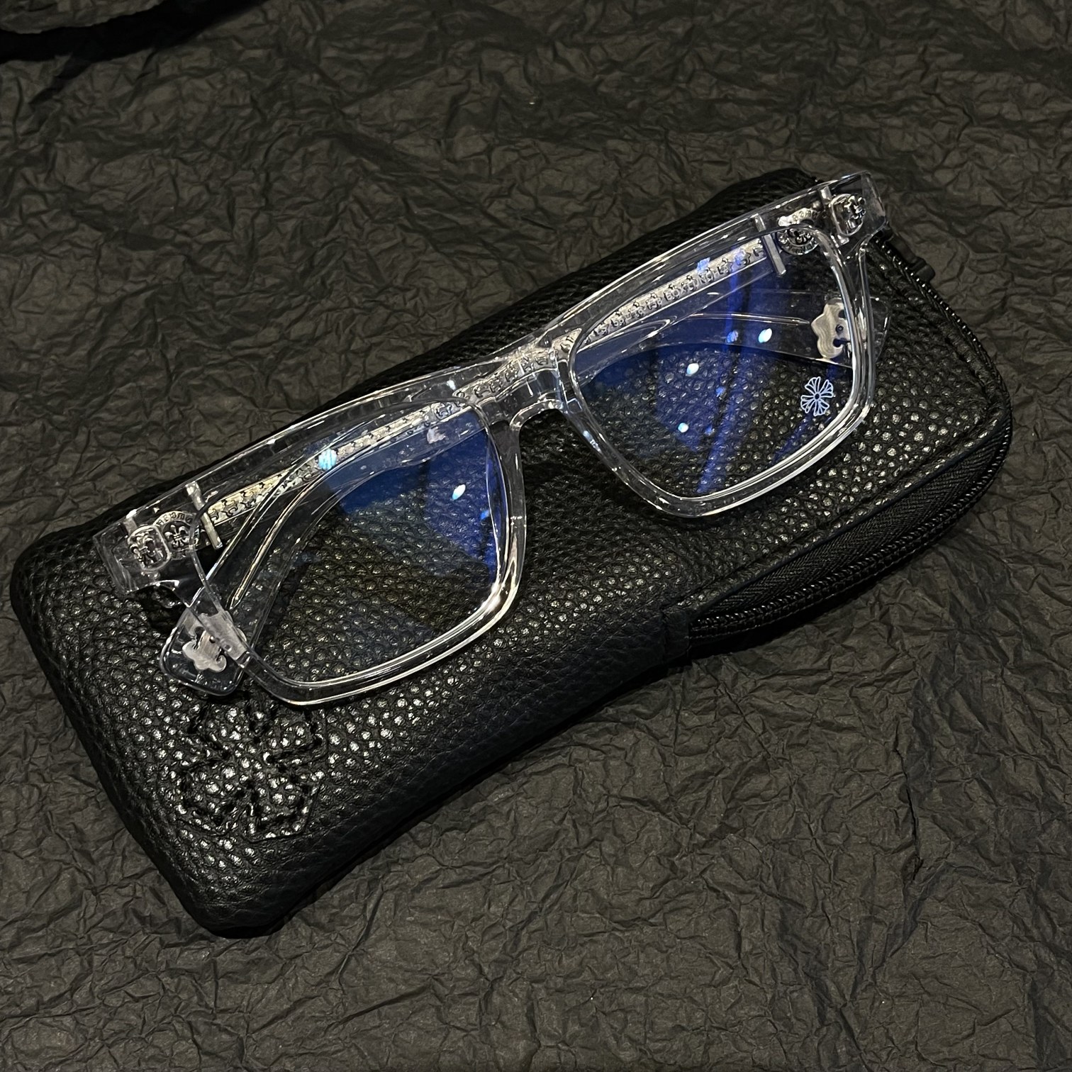 Chrome Hearts Scout Flower Clear Frame Glasses - Image 4