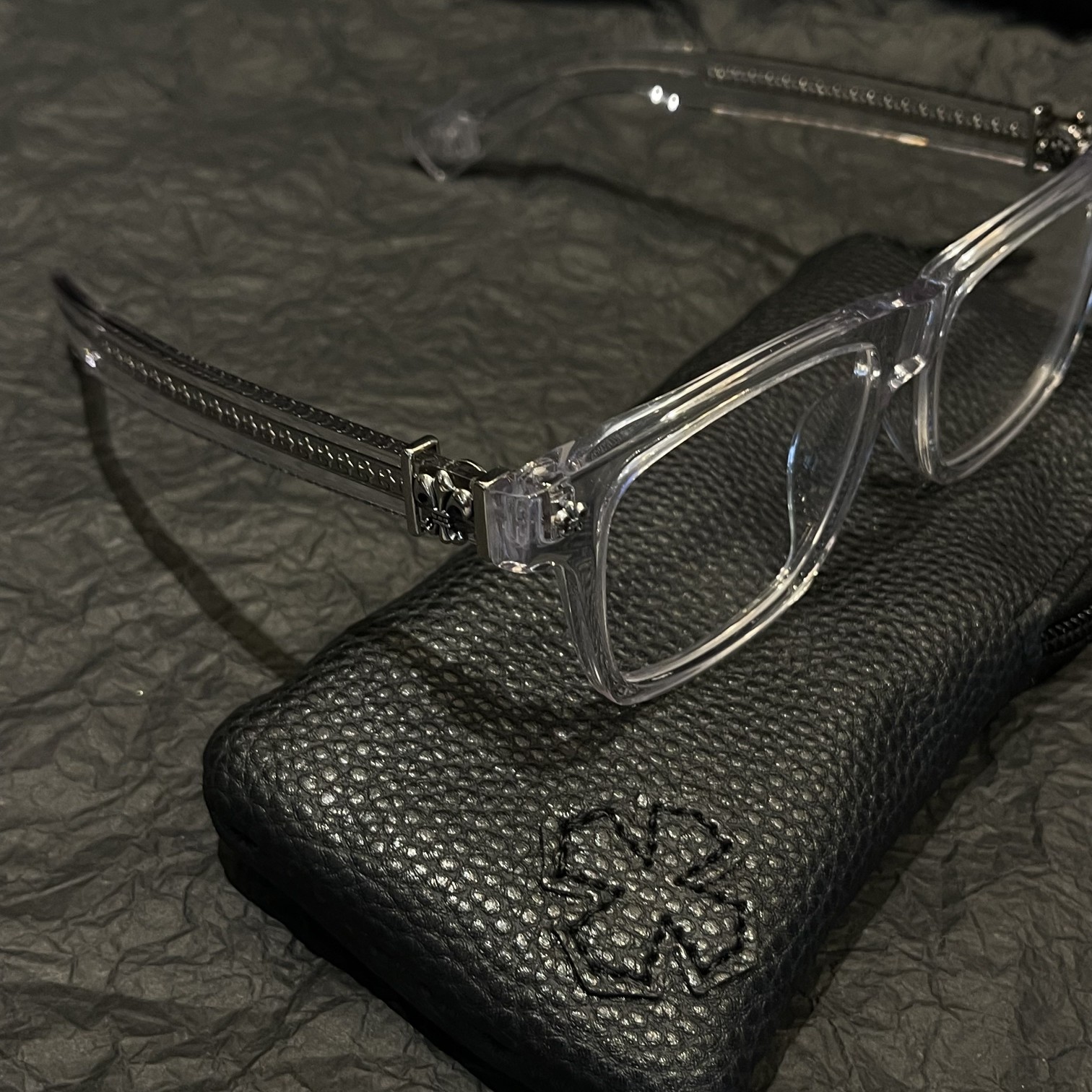 Chrome Hearts Scout Flower Clear Frame Glasses - Image 6