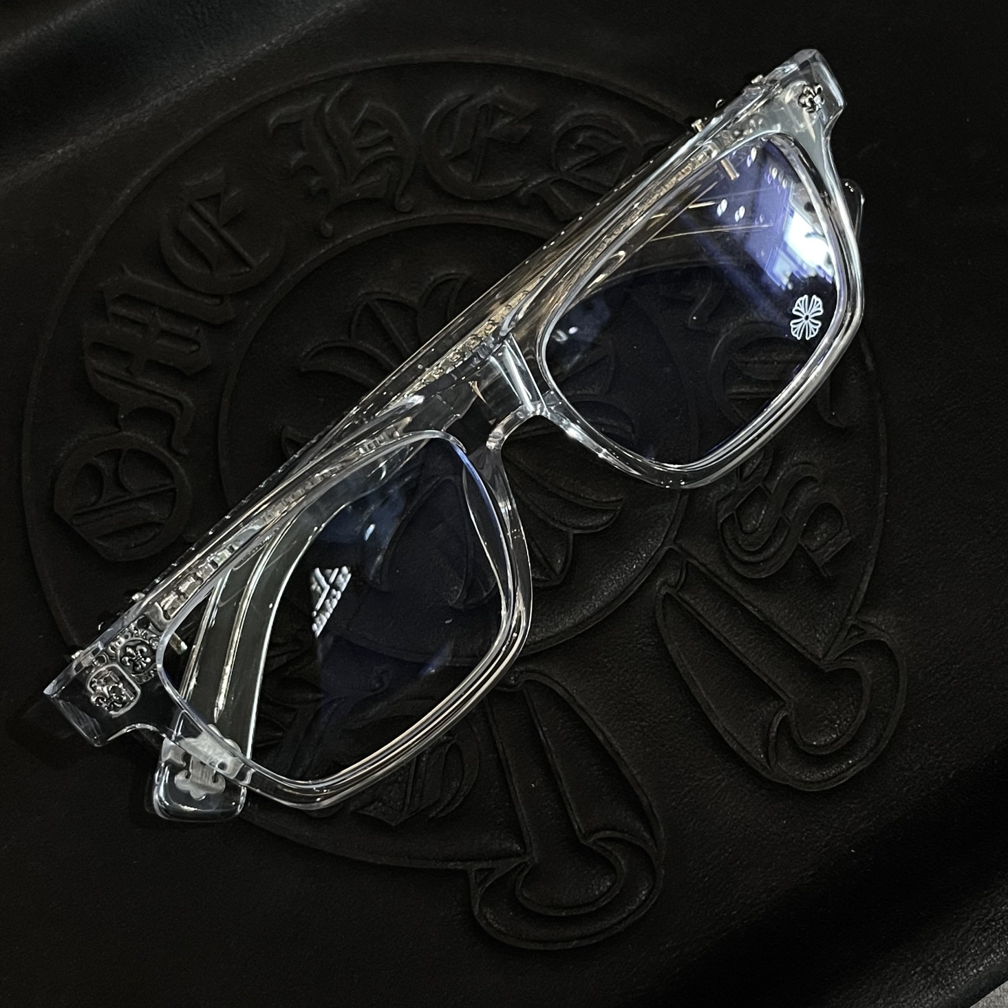 Chrome Hearts Scout Flower Clear Frame Glasses - Image 7