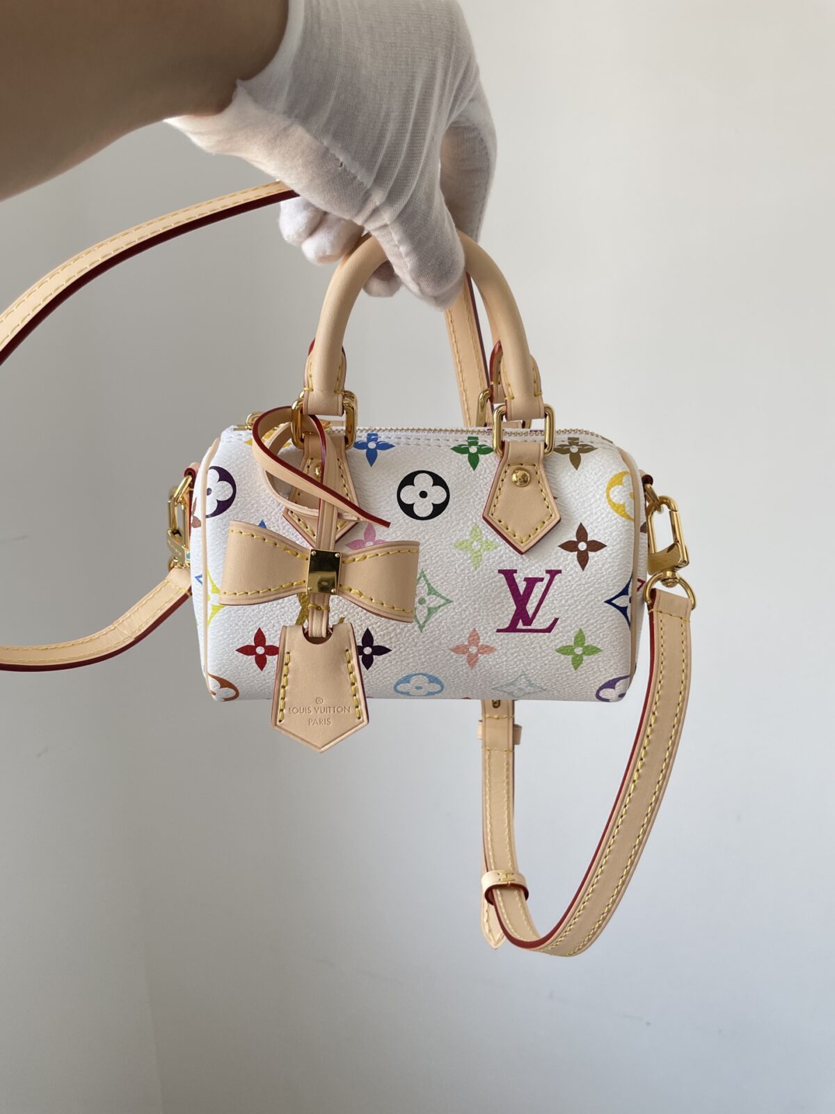 Louis Vuitton x Takashi Murakami Nano Speedy White Multicolor - Image 2