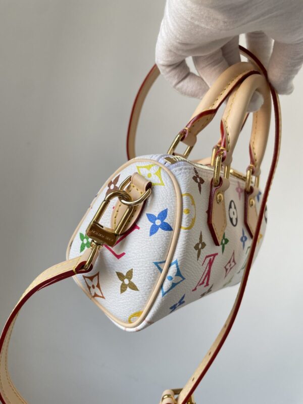 Louis Vuitton x Takashi Murakami Nano Speedy White Multicolor - Image 3