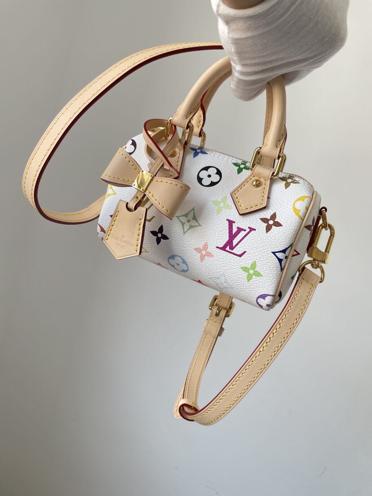 Louis Vuitton x Takashi Murakami Nano Speedy White Multicolor - Image 8
