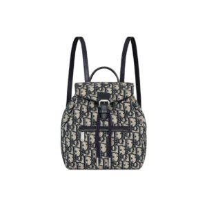 Dior Kids Oblique Beige and Blue Canvas Backpack