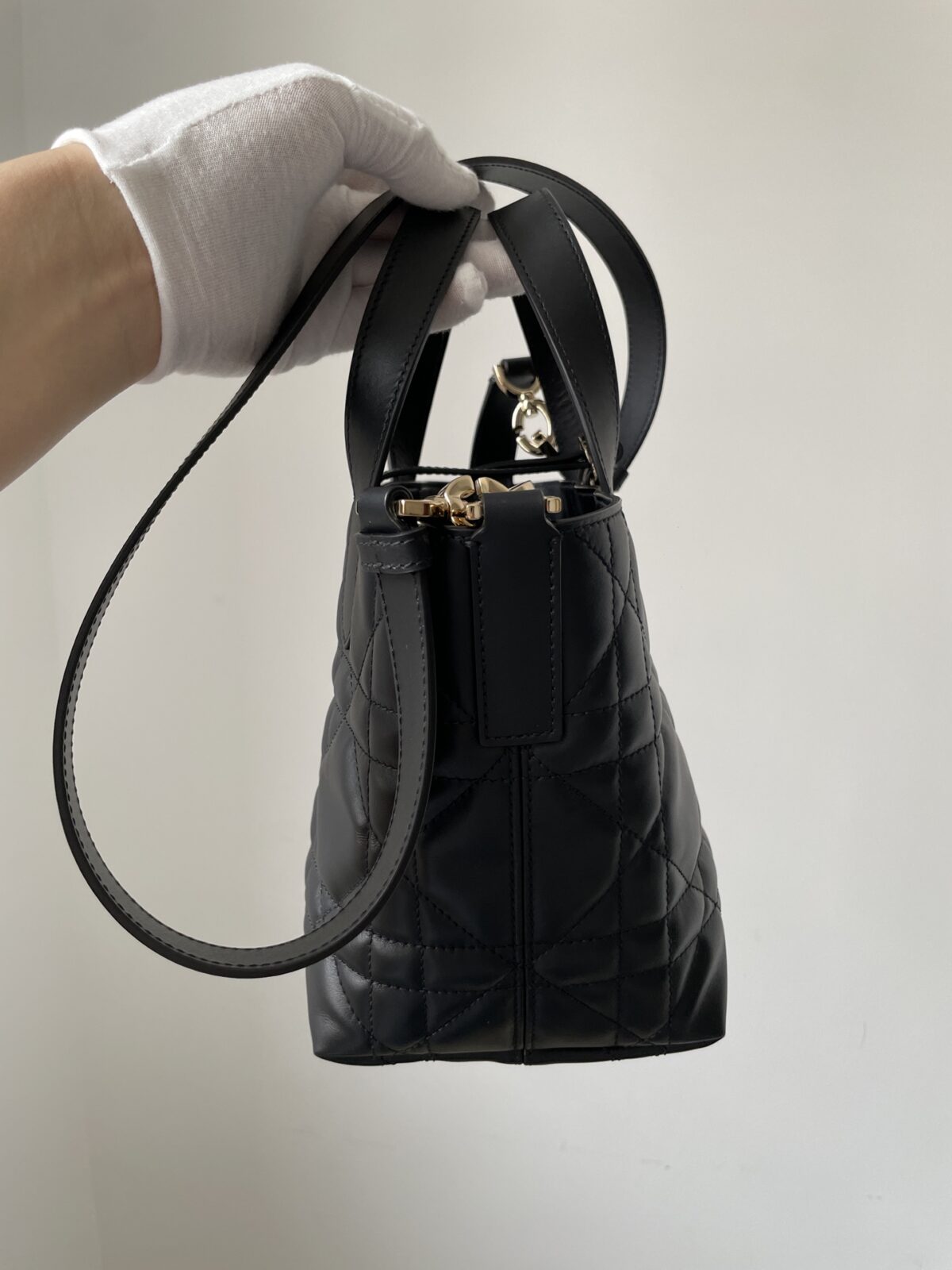 Dior Toujours Small Black Cannage Calfskin Vertical Tote Bag - Image 8