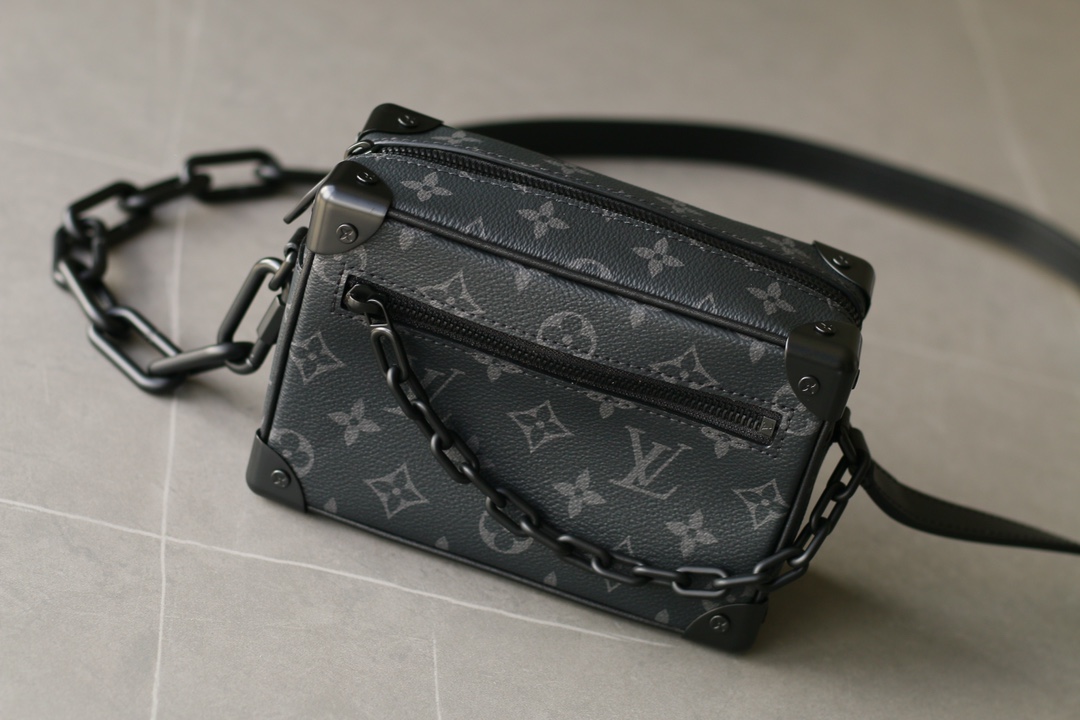 Louis Vuitton Soft Trunk Mini Monogram Eclipse Chain Bag Black - Image 3