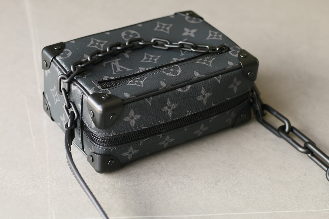 Louis Vuitton Soft Trunk Mini Monogram Eclipse Chain Bag Black - Image 4
