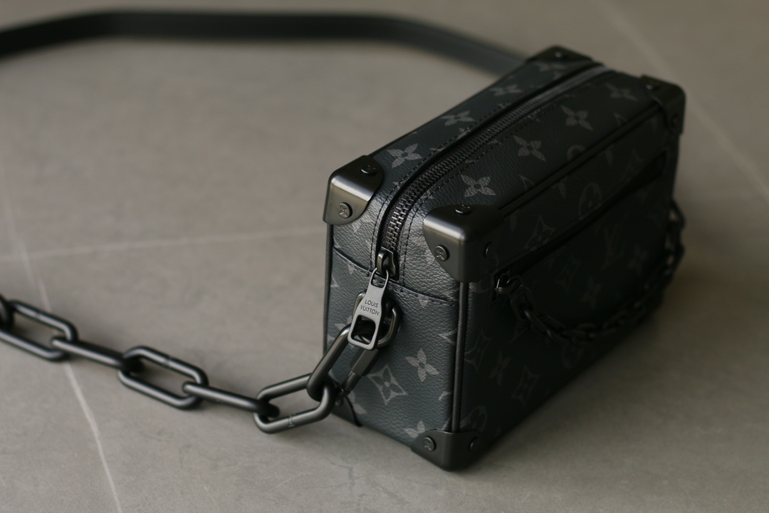 Louis Vuitton Soft Trunk Mini Monogram Eclipse Chain Bag Black - Image 6