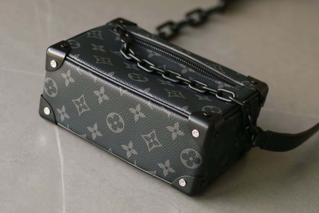 Louis Vuitton Soft Trunk Mini Monogram Eclipse Chain Bag Black - Image 8