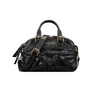 Dior Grand Tour Small Black Calfskin Bowling Bag