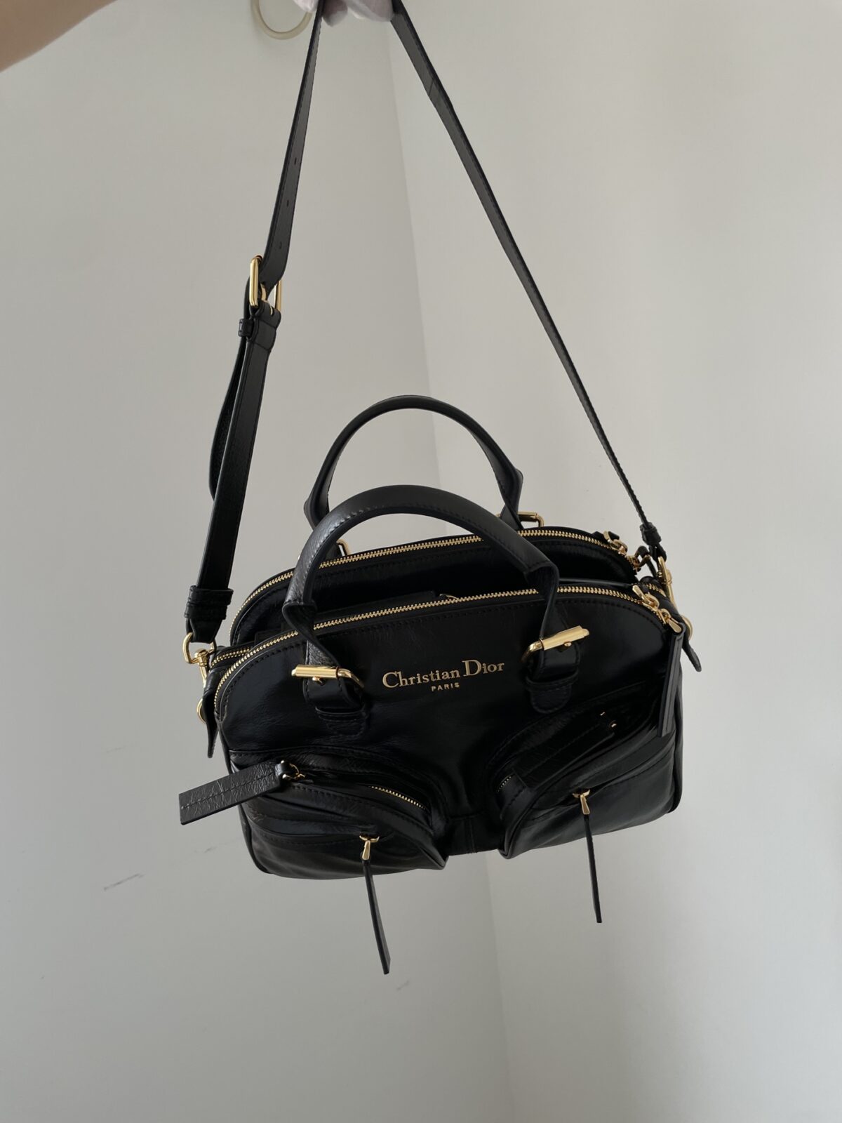 Dior Grand Tour Small Black Calfskin Bowling Bag - Image 3