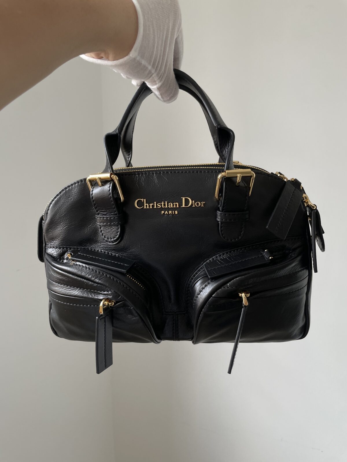 Dior Grand Tour Small Black Calfskin Bowling Bag - Image 5