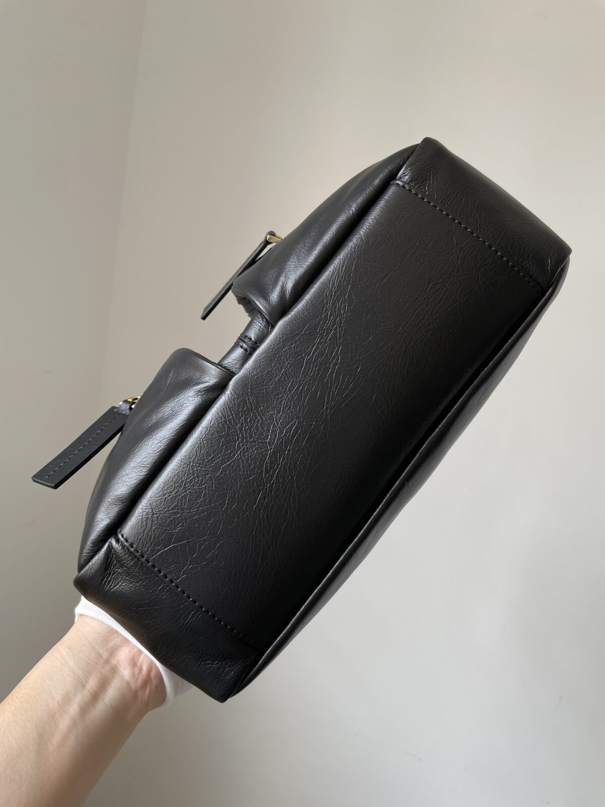 Dior Grand Tour Small Black Calfskin Bowling Bag - Image 7