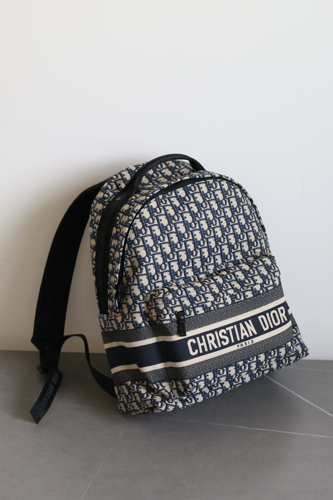 Dior Travel Oblique Blue Technical Fabric Backpack - Image 3
