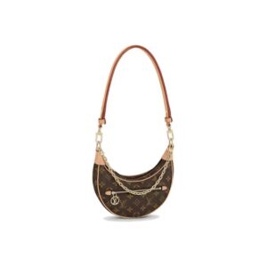 Louis Vuitton Loop Monogram Crescent Shoulder Bag Brown