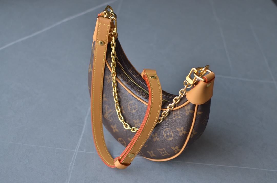 Louis Vuitton Loop Monogram Crescent Shoulder Bag Brown - Image 2