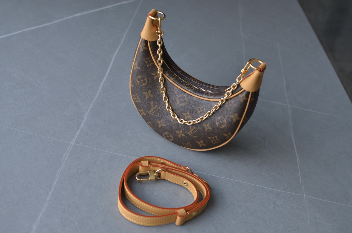 Louis Vuitton Loop Monogram Crescent Shoulder Bag Brown - Image 3