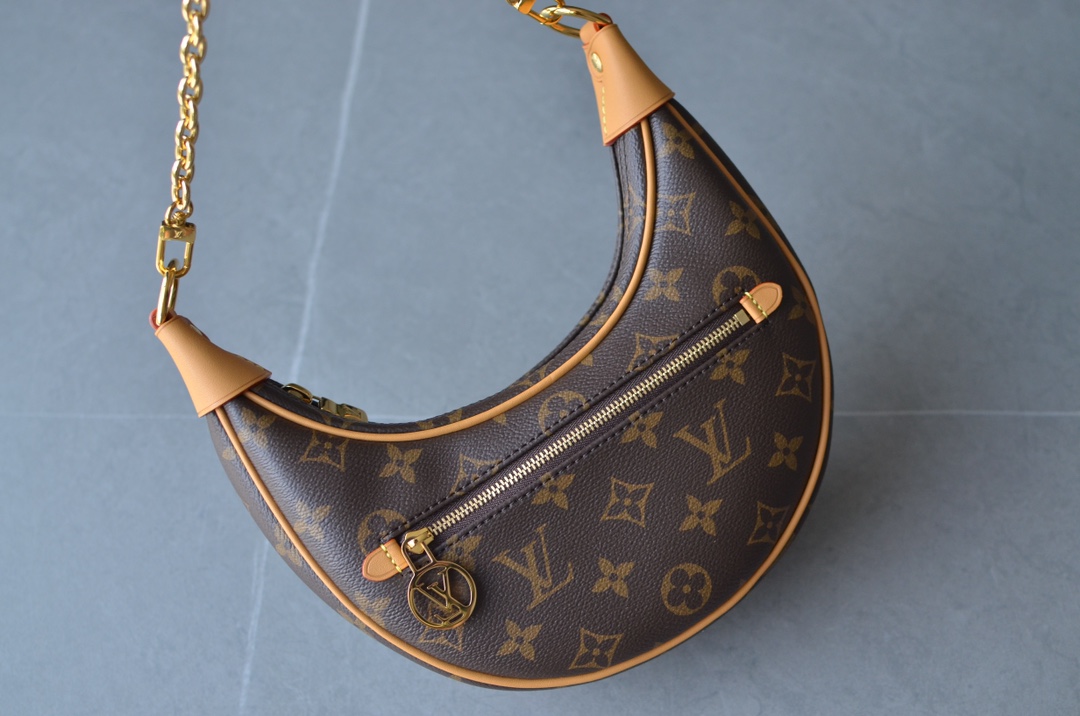 Louis Vuitton Loop Monogram Crescent Shoulder Bag Brown - Image 4