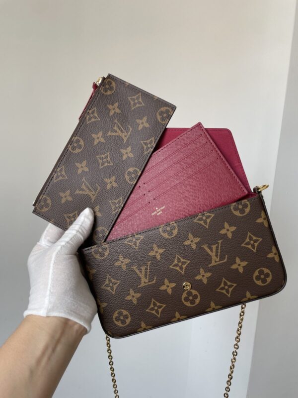 Louis Vuitton Pochette Félicie Monogram 3-in-1 Chain Bag Brown - Image 12