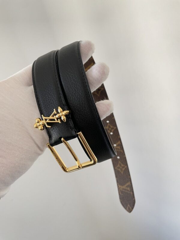 Louis Vuitton Logo Buckle Leather Belt Women Black - Image 11