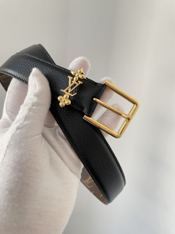 Louis Vuitton Logo Buckle Leather Belt Women Black - Image 5