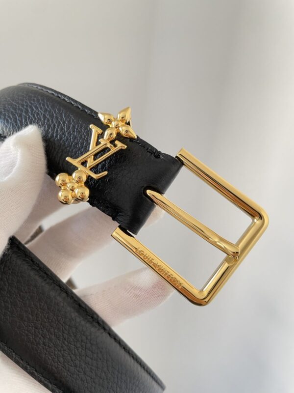 Louis Vuitton Logo Buckle Leather Belt Women Black - Image 6