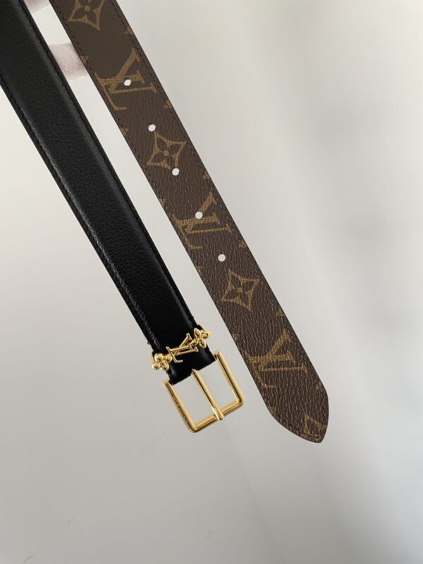 Louis Vuitton Logo Buckle Leather Belt Women Black - Image 7