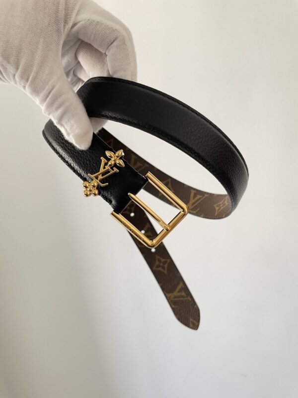 Louis Vuitton Logo Buckle Leather Belt Women Black - Image 8