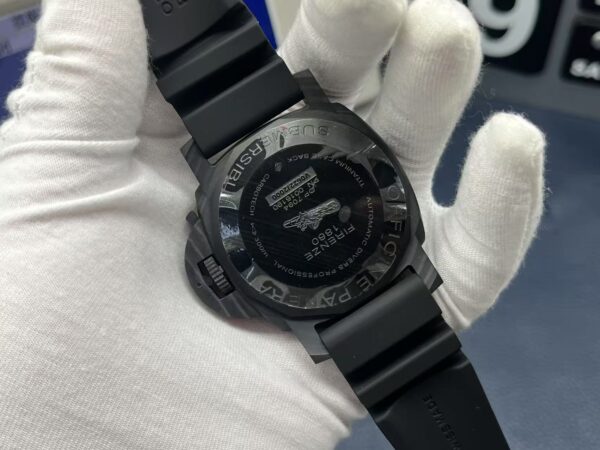Panerai Submersible Automatic 42mm Black Dial Carbotech Titanium Case Rubber Strap Men’s Watch - Image 7