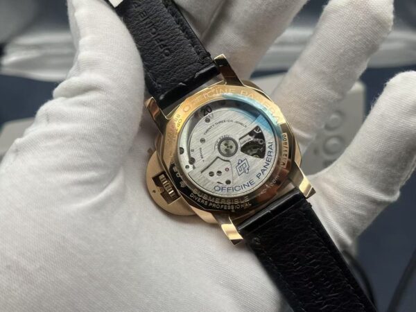 Panerai Submersible Automatic 42mm Black Dial Goldtech Case Alligator Strap Men’s Watch - Image 8
