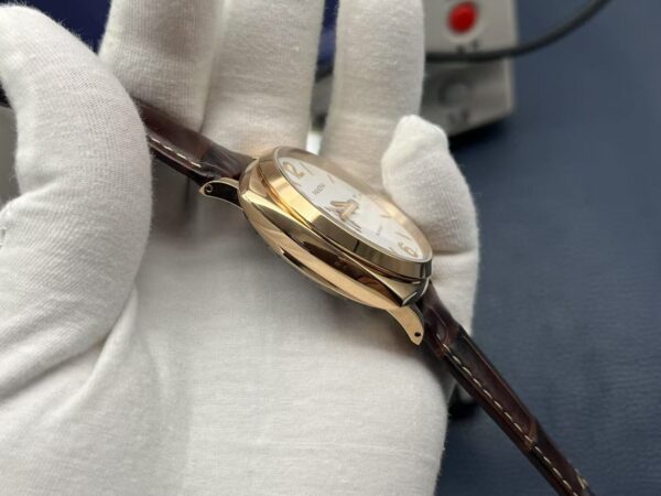 Panerai Luminor Due Automatic 42mm White Dial Red Gold Case Leather Strap Unisex Watch - Image 5