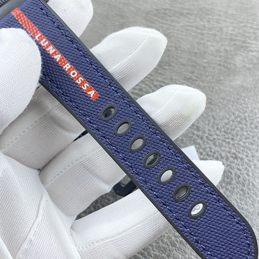 Panerai Submersible Automatic 42mm Blue Dial Carbon Fiber Case Rubber Strap Men’s Watch - Image 7
