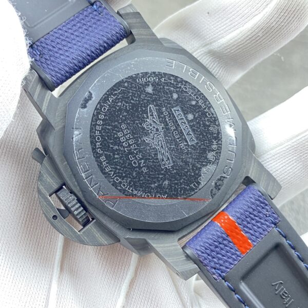Panerai Submersible Automatic 42mm Blue Dial Carbon Fiber Case Rubber Strap Men’s Watch - Image 8